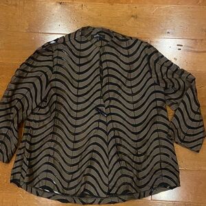Chic Sheer Wave Pattern Blouse